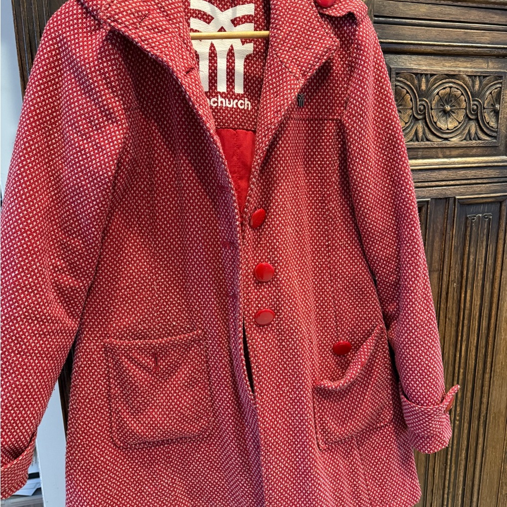 Red Polka Dot Coat with Hood